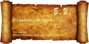 Blaskovics Ugor névjegykártya
